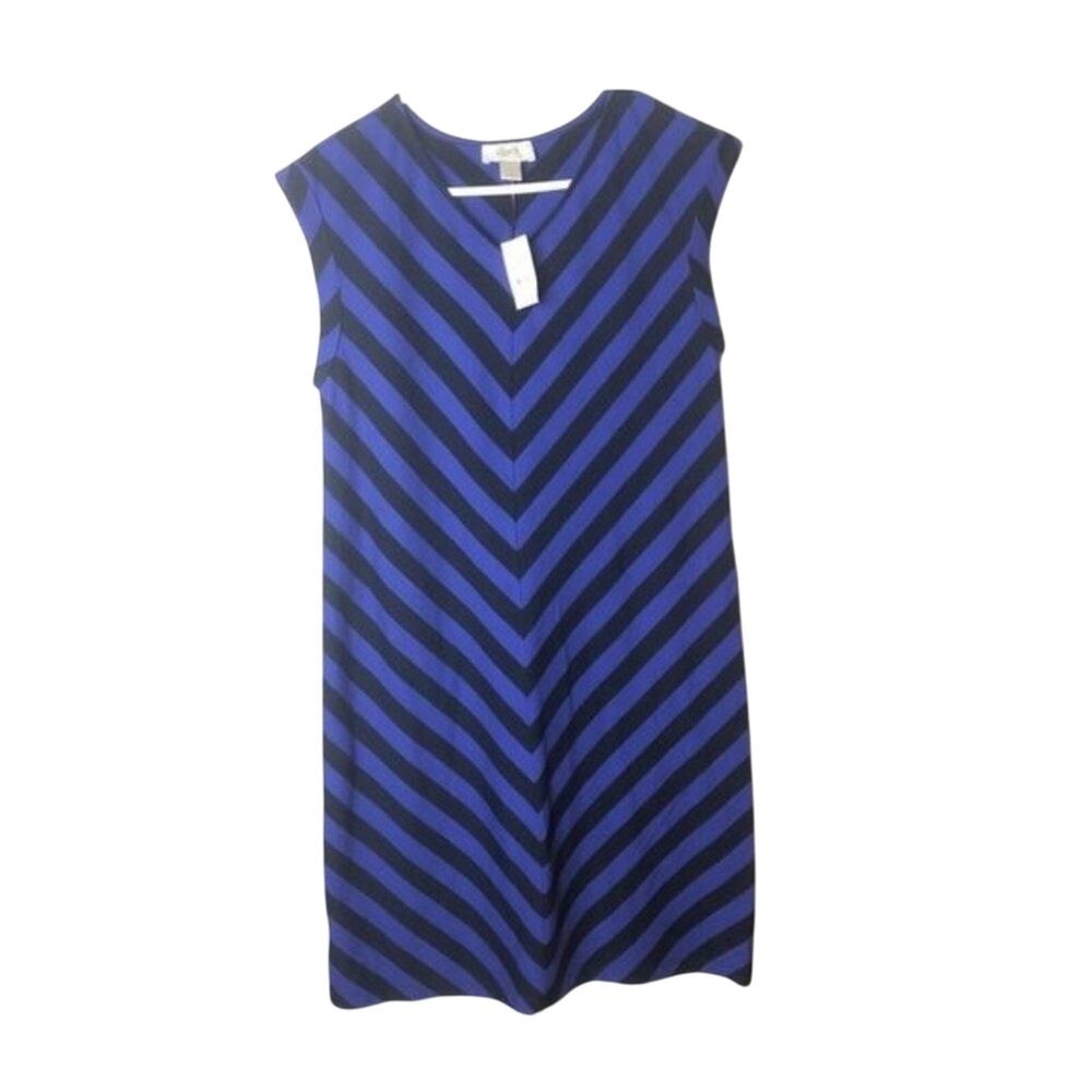 LOFT Womens Striped V Neck Dress Sz XS